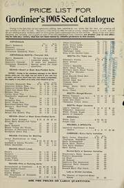Cover of: Price list for Gordinier's 1905 seed catalogue by H.W. Gordinier & Sons