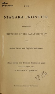 Cover of: The Niagara frontier by O. H. Marshall