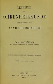 Cover of: Lehrbuch der Ohrenheilkunde: mit Einschluss der Anatomie des Ohres