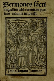 Cover of: Sermones sa[n]cti augustini ad heremitas by Pseudo-Augustinus