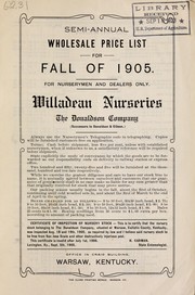 Cover of: Semi-annual wholesale price list for fall of 1905: for nurserymen and dealers only