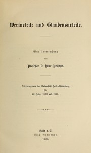 Werturteile und Glaubensurteile