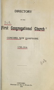Directory of the First Congregational Church, Concord, N.H.