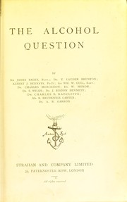 Cover of: The alcohol question