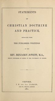 Cover of: Statements of Christian doctrine and practice by Benjamin Jowett, Benjamin Jowett