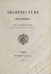 Cover of: Architecture monastique