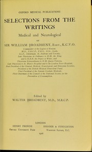 Cover of: Selections from the writings, medical and neurological