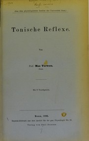 Cover of: Tonische Reflexe by Verworn, Max