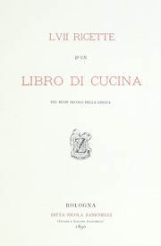 Cover of: LVII ricette d'un libro di cucina del buon secolo della lingua