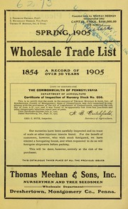 Cover of: Spring 1905 wholesale trade list