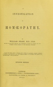 Cover of: An investigation of homoeopathy