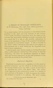 Cover of: A theory of muscular contraction