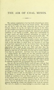 Cover of: The air of coal mines