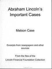 Abraham Lincoln's important cases by Lincoln Financial Foundation Collection