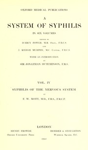 Cover of: A system of syphilis by Sir D'Arcy Power