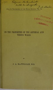 Cover of: On the properties of the arterial and venous walls