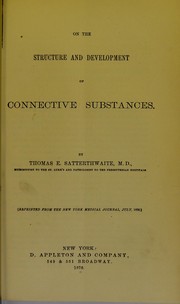 Cover of: On the structure and development of connective substances