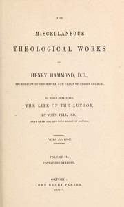 Cover of: Thirty-one sermons preached on several occasions by Henry Hammond