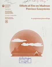 Cover of: Effects of fire on Madrean Province ecosystems: a symposium proceedings