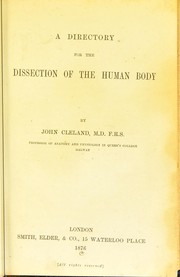 Cover of: A directory for the dissection of the human body