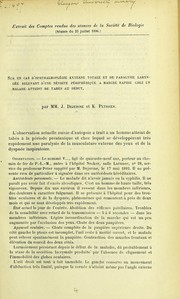 Cover of: Sur un cas d'ophthalmopl©♭gie externe totale et de paralysie laryng©♭e relevant d'une n©♭vrite p©♭riph©♭rique a marche rapide chez un malade atteint de tab©·s au d©♭but