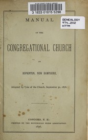 Manual of the Congregational Church in Hopkinton, New Hampshire