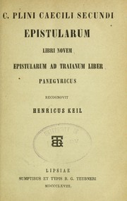 Cover of: Epistularum libri I by Pliny the Younger