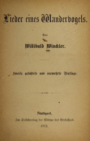 Lieder eines Wandervogels by Willibald Winckler