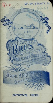 Cover of: New crop Rice's wholesale price list of northern grown seeds by Jerome B. Rice & Co