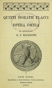 Cover of: Q. Horatii Flacci Opera omnia