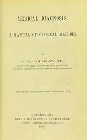 Cover of: Medical diagnosis: a manual of clinical methods