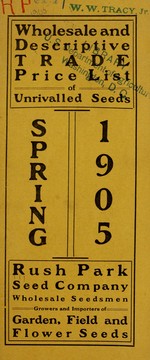 Cover of: Wholesale and descriptive trade price list of unrivalled seeds: spring 1905