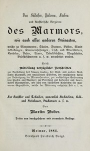 Cover of: Das schleifen, polieren, färben und künstlerische Berzieren des Marmors by Martin Weber
