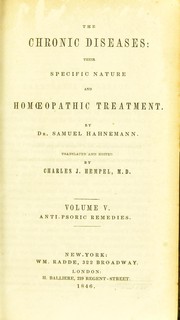 Cover of: Chronic diseases by Samuel Hahnemann