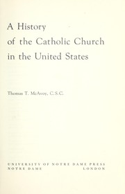 Cover of: A history of the Catholic Church in the United States.
