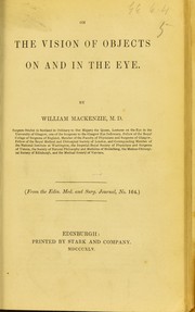 Cover of: On the vision of objects on and in the eye