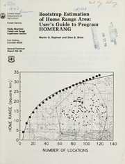 Cover of: Bootstrap estimation of home range area: user's guide to program HOMERANG