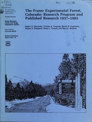 Cover of: The Fraser Experimental Forest Colorado: research program and published research 1937-1985