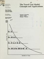 Cover of: The travel cost model: concepts and applications by D.H. Rosenthal, D.H. Rosenthal