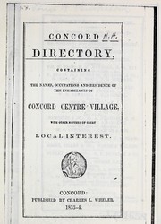Cover of: Concord directory by Wheler, Charles L. (Firm)