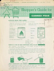 Cover of: Shopper's guide for canned peas