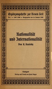 Cover of: Nationalita t und Internationalita t.