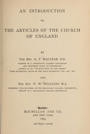 Cover of: An introduction to the articles of the Church of England by G. F. Maclear