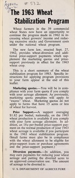 The 1963 wheat stabilization program