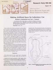 Cover of: Making artificial snow for laboratory use