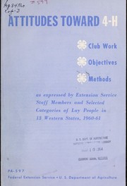 Cover of: Attitudes toward 4-H | United States. Extension Service