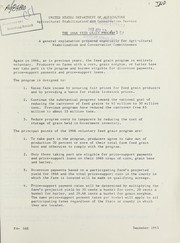 Cover of: The 1966 feed grain program: A general explanation prepared especially for Agricultural Stabilization and Conservation committeemen