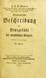 Cover of: Anatomische Beschreibung der Blutgef©Þsse des menschlichen K©œrpers