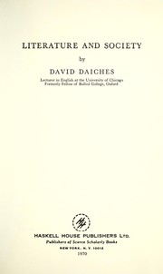 Cover of: Literature and society. by David Daiches