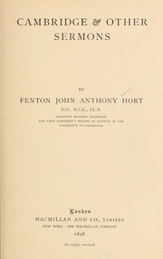 Cover of: Cambridge & other sermons by Fenton John Anthony Hort
